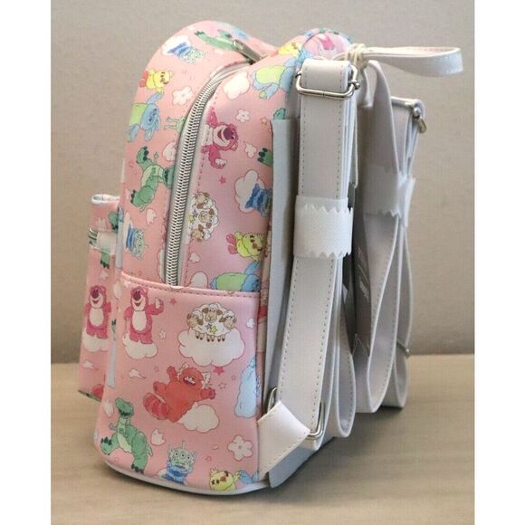 Loungefly Women's Pink Disney Pixar Characters On Clouds Mini Backpack - Picture 6 of 11